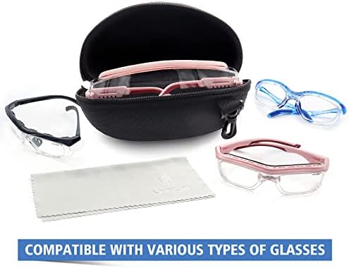 Caixa de óculos de segurança uknow, proteção de óculos eva semi-hard, estojo de armazenamento portátil unissex com clipe de