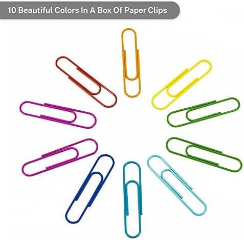 Clipes de papel, 100 PCs 2 polegadas grandes clipes de papel, clipes de papel jumbo revestidos coloridos, clipes de papel de cor grande e reutilizável durável para arquivamento da escola de escritório