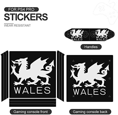 Wales Welsh Bandle Stick Skin Protector Slim Tampa para PS-4 Slim/PS-4 Pro Console & 2 Controller