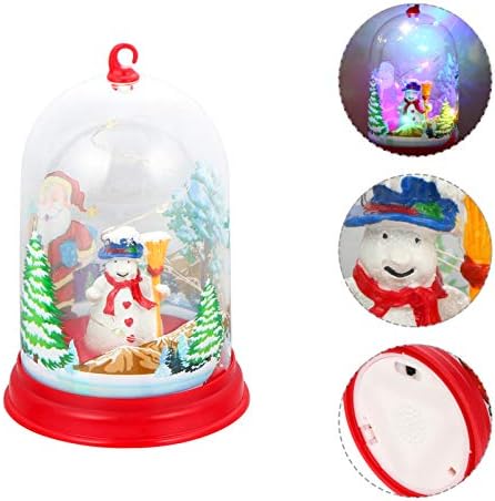 Kisangel LED Desk Lamp Led Christmas Snow Globe Lantern Snowman Lighted Water Globe Lantern Night Light Xmas pendurado Lanterna iluminada