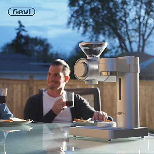 GEVI 4-em-1 Smart Pour-Over Cafetle Machine Brewer de aquecimento rápido com moedor embutido, configuração de moagem de 51 etapas, modo de barista automático, receitas personalizadas, função de descaltação, prata, alumínio