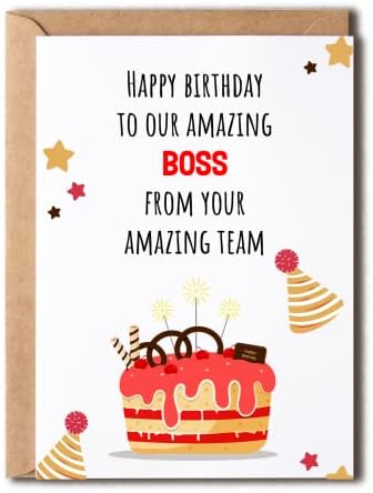 Yunweisi Boss Card - Cartão de aniversário para chefe - Cartão de aniversário do chefe - Presente de aniversário para o chefe -