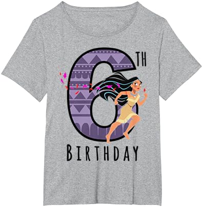 Disney Pocahontas 6º Aniversário de Cartoon Retrato T-shirt