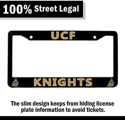EliteAuto3K UCF Knights Placa de placa Tampa - preto - 12,25 ”x 6,25” - Presente ideal para fãs e apoiadores de esportes - Design Slim