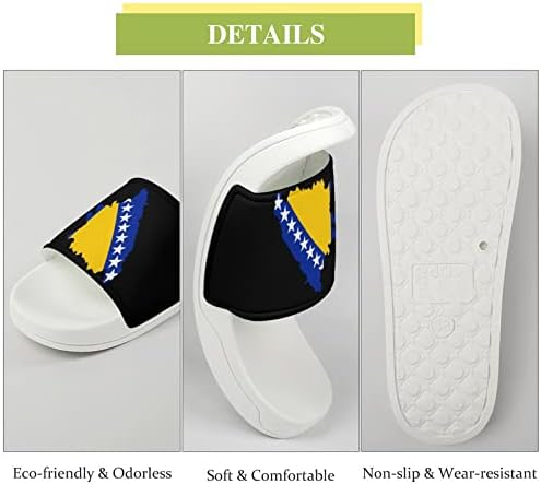 Bandeira da Bósnia com sandálias de mapa de sandálias não deslizantes de ponta dos pés abertos para o banho de chuveiro de massagem
