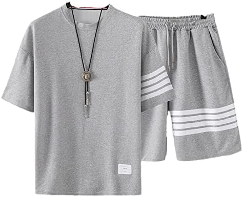 Camisetas masculinas vestem roupas masculinas roupas corea shorts rastreados de verão 2 peças roupas de moletom tops e calças