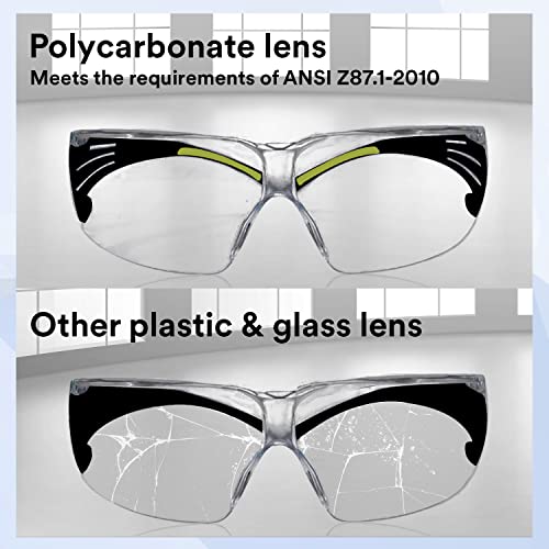 3M SF401AF Securefit 400 Eyewear protetora, lente transparente, anti-capa