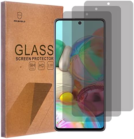Mr.Shield [3-Pack] Protetor de tela de privacidade compatível com o Samsung Galaxy S10 Lite/Galaxy A91 [vidro temperado] [protetor de tela anti-espião] com substituição de vida útil
