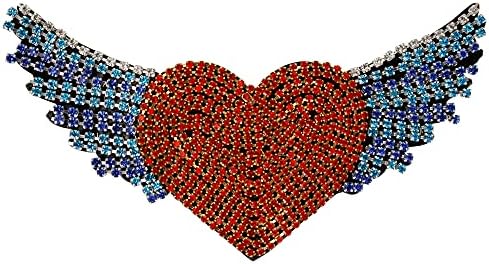 Cadeia de cristal com miçangas Angelas em forma de coração manchas para roupas costurar em sapatos de apliques saco