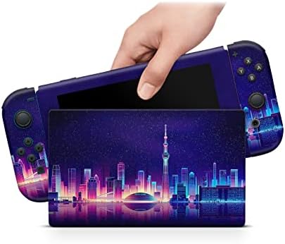 Zoomhitskins Switch Skin Skin Anime, Sailor Moon Switch Skin Passel Pink Star Moon Rainbow ombre Cats Luna, adesivo de decalque de vinil de 3m, compatível com Nintendo Switch Skin Skin Skin Moon, fabricado nos EUA