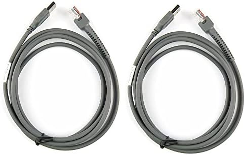 E-SIMPO 2PCS LS2208 USB a RJ45 Cabo 7ft 2MTR CBA-U01-S07ZAR DURA-GRAY PARA O SCANNER DE BARCO LS2208AP LS1203 LS4208 LS4278 DS6707 DS6708, Finalização para substituir Kwedge Serial
