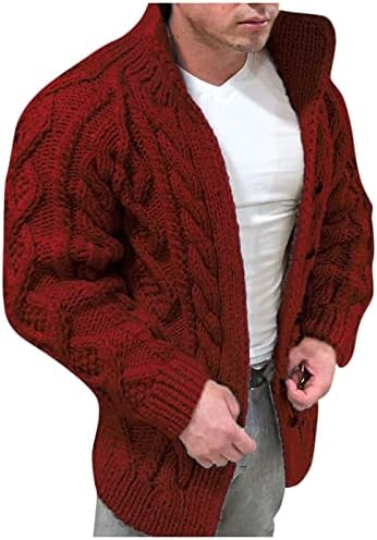 Suéteres de pulôver ymosrh para homens de manga longa colar de gola torcida suéter casual massaduras massas de trabalho