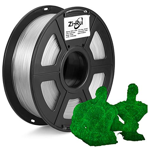 Impressora 3D Zi-Rui Filamento Petg, brilho brilhante no verde escuro, verde luminoso brilhante, 1,75 mm, 1kg/spool