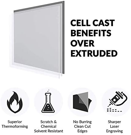 Placa de Plexiglas transparente Zeroobegin Acryl, com papel de proteção, fácil de cortar, para projetos de bricolage e profissional,