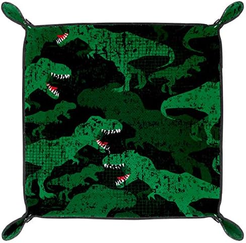 Lyetny Dinosaur Green Black Organizer Bandejas Caixa de Armazenamento Caddy Caddy Desktop Alteração da carteira de carteira