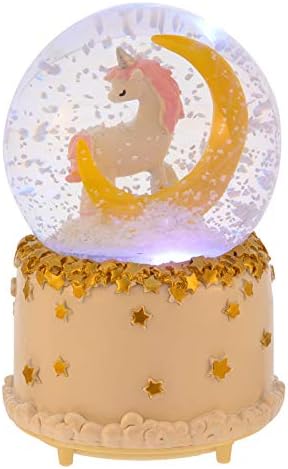 Valiclud Birthday Luminous Crystal Ball Unicorn Shape Shapep Tabletop Music Box Box Party Supply