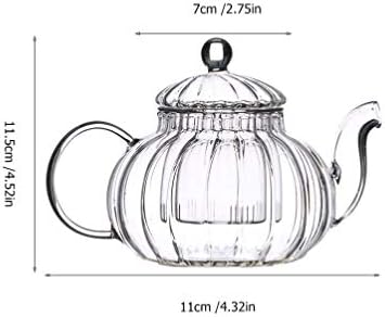 Hemoton vidro jarro de água de gabinete de fogão bule de chá de vidro com infusador removível transparente chaleira transparente