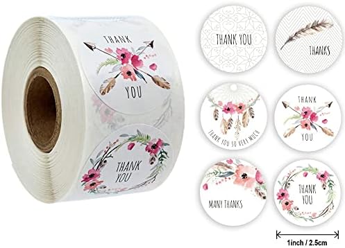 Dengkai agradece os etiquetas de adesivos Roll - rótulos de vedação decorativa - 500 PCs/Roll Packaging Stickers for Business Boutique Bags -Merchandise Bags #3