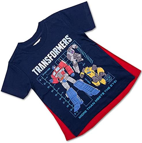 Transformers Boys Cape Camisa Conjunto Cape Tee - Optimus Prime e Bumblebee
