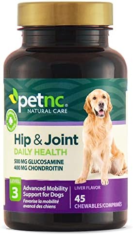 PETNC Cuidados naturais Hip e saúde conjunta Crescebáveis ​​avançadas para cães, 45 contagem