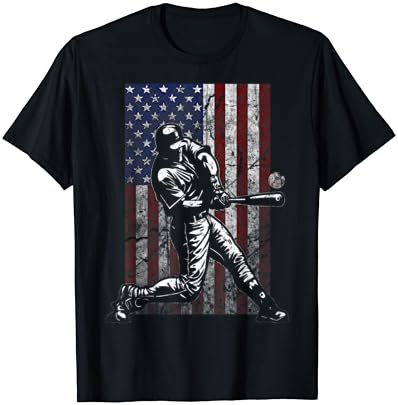 Baseball American USA Flag Gifts For Men Boys Girls Mulheres T-shirt