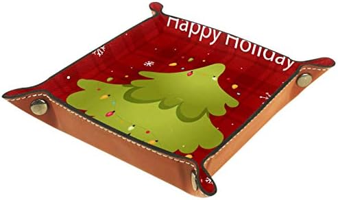 Lyetny Christmas Holiday Tree Organizer Bandejas Caixa de armazenamento Bandeja de mesa de mesa Caddy Alterar Chave de caixa de moeda de caixa