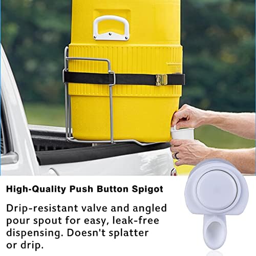 Upgrade Push-Button Cooler Spigot Substacement, compatível com resfriadores de bebidas Igloo 2, 3, 5 e 10 galões, Spigot mais