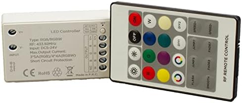 RGB LED Light Controller, RGBW com controle remoto 4 canais x 4a total 16 amperes para RGB e RGBW tiras de luz LED e módulos compatíveis