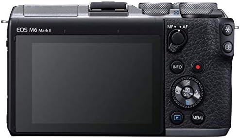 Câmera de espelho Canon [EOS M6 Mark II] Para Vlogging | Sensor CMOS | Dual Pixel CMOS Auto Focus | Wi-fi | bluetooth e vídeo 4K, prata
