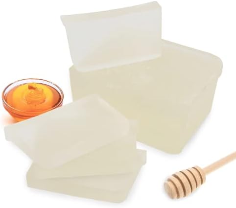 Elementos primitivos Base de sabão de mel - Meltizar e despejar base de sabão de glicerina para criação e fabricação de sabão, vegan, sem crueldade, fácil de cortar - 5 libras