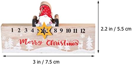 Toyvian Wooden Christmas Advent Calendar Desktop Calendário de contagem regressiva de contagem regressiva Bloco