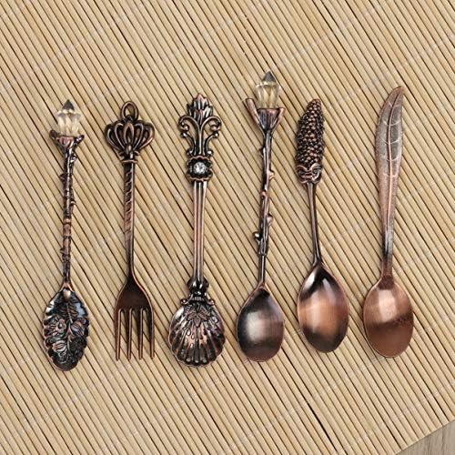 Cabilock Vintage Salheres de talheres 6pcs Conjunto de talheres vintage Conjunto de talheres de talheres