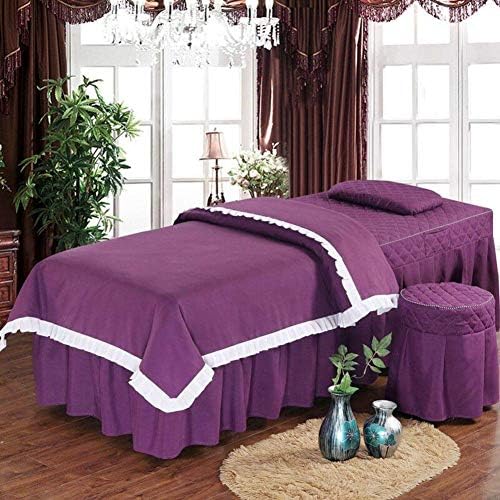 Zhuan Premium Massage Table Sheets Conjunto de lençóis de beleza Cama de beleza 4 peças de massagem respirável camas de saia travesseiro