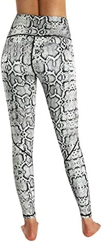Snksdgm de cintura alta calça de ioga de fundo de sino de mulheres bolsos femininos de cintura calças de treino de leopardo com calças