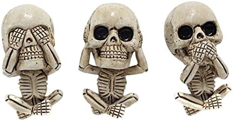 Decoração de esqueleto de crânio, 3pcs resina ornamentos de carros de cabeça fantasma, janela de saída de ar interior de carro pendurando