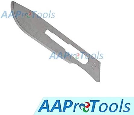 As lâminas de bisturi Aaprotools #22 incluem #4 alça de metal - adequada para dermaplaning, artesanato, Medic/Surgi Instruments/Equipment Pack of 100