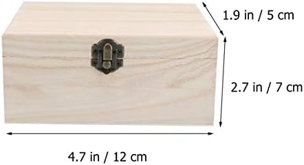 Milisten 3pcs inacabados caixas de madeira retângulo com jóias de jóias caixa de presente caixa de armazenamento de tesouro para artesanato diy