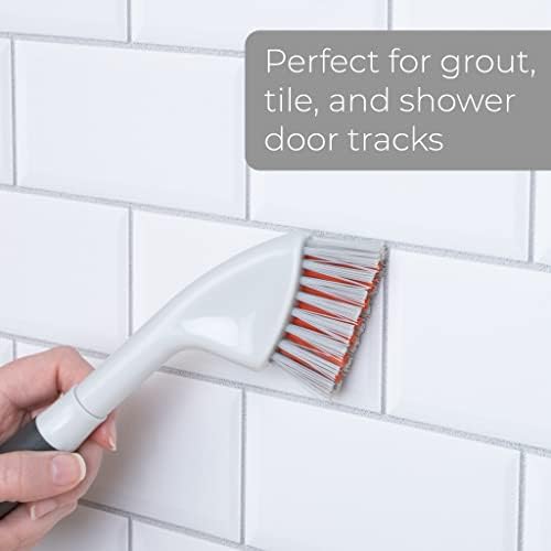 Smart Design Non Scratch Grout Brush - Manuse não deslizante - cerdas duradouras - resistente ao odor - Limpeza da cozinha