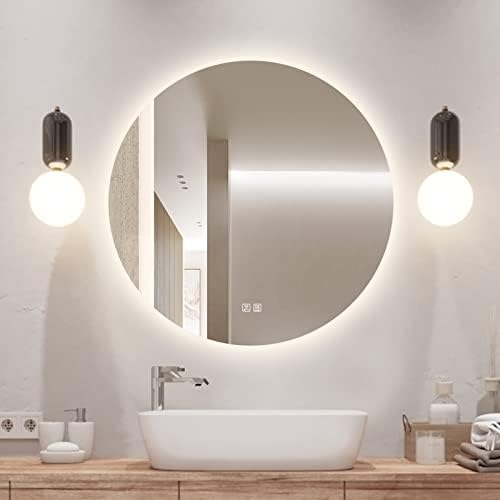 Roomtec, 36 polegadas, espelho redondo de banheiro redondo, com luzes, espelhos de vaidade inteligentes para parede, espelho
