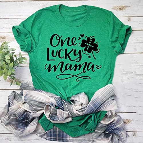 T-shirt do dia de Saint Patricks para mulheres Shamrock fofo o pescoço grande partido de moletom irlandês