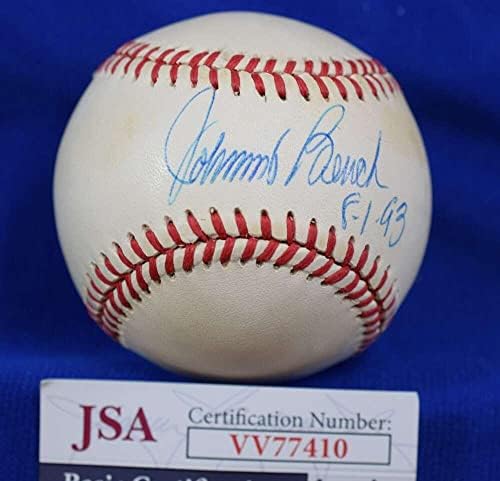 Johnny Bench 8-1-93 JSA CoA Autograph National League ONL Baseball assinado-bolas de beisebol autografadas