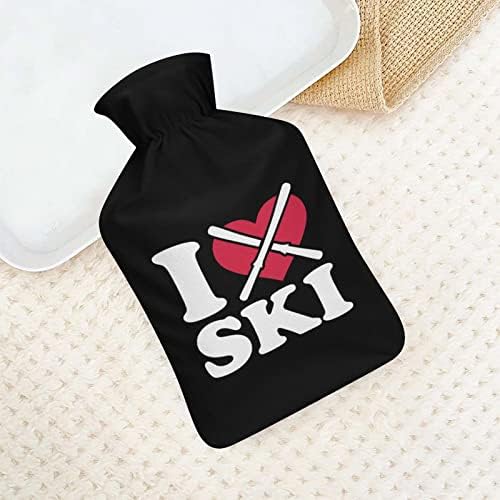 Eu amo esquiador de esqui garrafa de água quente