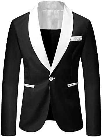 Masculino impressão de smoking blazer, casual slim fit jackets um botão de um botão clássico fit regular blazers traje