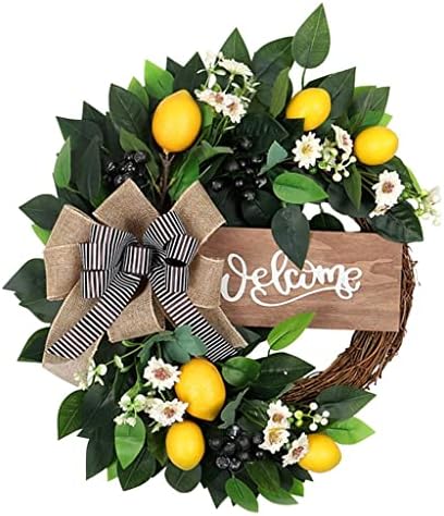 Jahh Lemon Wreath Door Garden Home Fruit Garland Decor Presente de inauguração 40 * 45cm