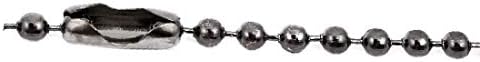 X-Dree 3pcs 2,4 mm de diâmetro de ferro com contas banhado Cadeia de chave de bola de bola de 70cm de comprimento preto (3 unids