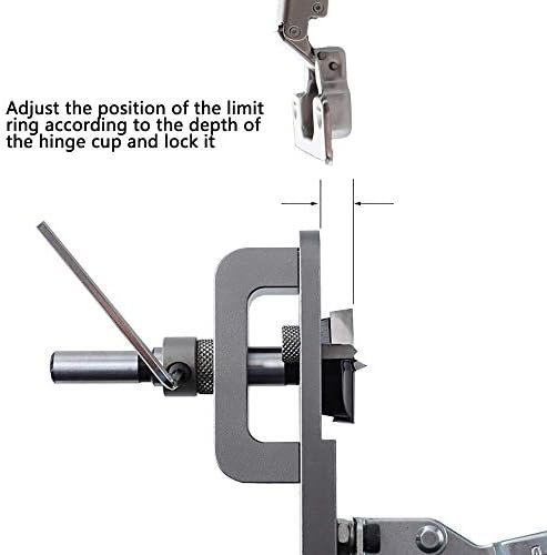 Abridor de orifício de dobradiça de liga de alumínio de 35 mm, locadora de perfuração de dobradiça da porta oabinet, ferramenta auxiliar de perfuração e instalação da dobradiça