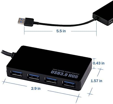 Adaptador de conectores para laptop PC de alta velocidade 4 porta USB 3.0 Hub 5 Gbps para PcAdapter Splitter USB Expander