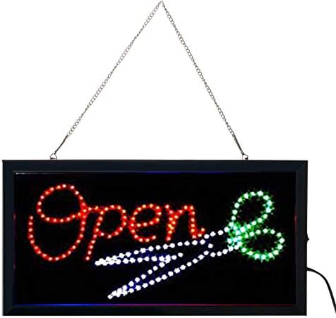 E-Onsale Ultra Bright LED LED LED Animado Corte Salão Open Sign para Negócios com Power & Animação On/Off