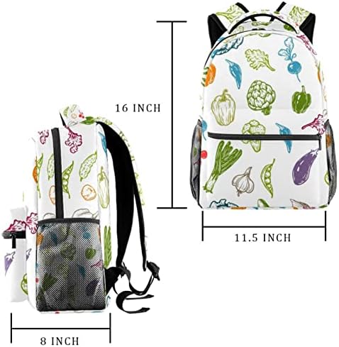 Mochilas do padrão de vegetais Backpacks Meninas Bolsa de livros escolares Caminhando camping Daypack Rucksack