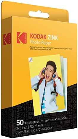 Impressora de foto instantânea Zink Kodak Step Prints 2x3 ”Fotos pegajosas. & Step Wireless Mobile Photo Mini Impressora e 2 x3 papel fotográfico premium